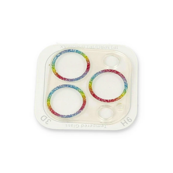 İphone 13 Pro Max Shine Kamera Lens Koruma Cam - Rainbow - Resim 2