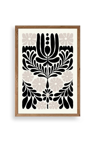 Çiçek Ahşap Çerçeveli Tablo ürün görseli 1