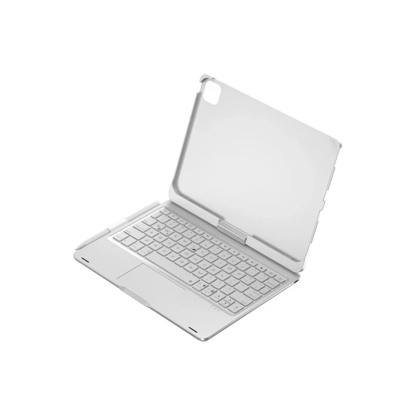 İpad Pro 11 (2024) F11 Ats Kılıf Magic Dönen Klavyeli Tablet Kılıf - Gümüş - Resim 2