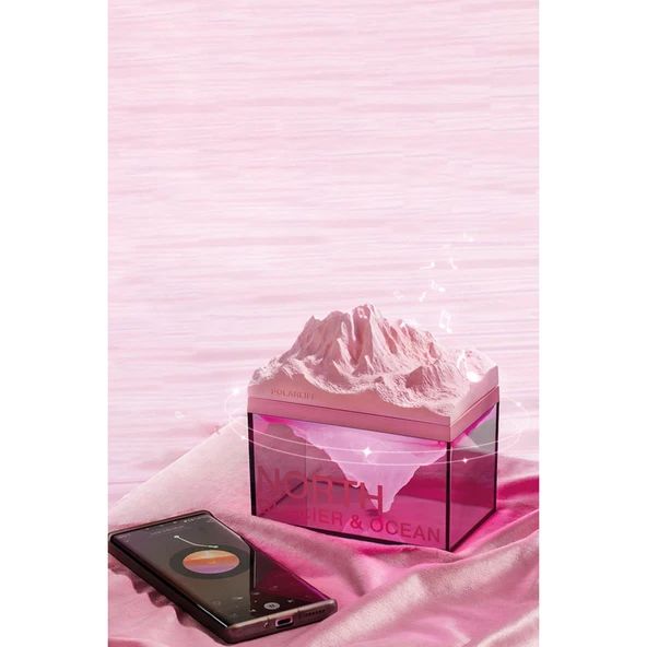 Z4 Kuzey Okyanus Temalı Gece Lambası Özellikli Bt Kablosuz Hoparlör - Pembe - Resim 3