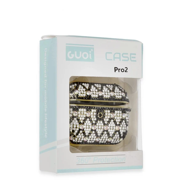 Airpods Pro 2 (2.nesil) Klor Taşlı Kılıf - Desen 2 - Resim 4