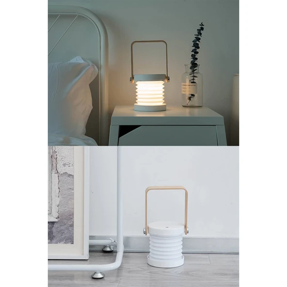 Jp-dld Kamp Lambası Görünümlü Dekoratif Gece Lambası - Beyaz - Resim 4