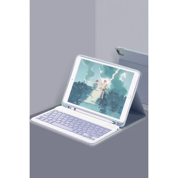 İpad Air 11 (2024) Kılıf Kc01 Smart Klavyeli Tablet Kılıfı - Lacivert ürün görseli 1