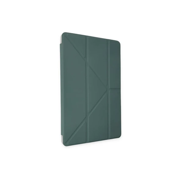 İpad Pro 11 (2024) Kılıf Kalemlikli Mars Tablet Kılıfı - Koyu Yeşil - Resim 4