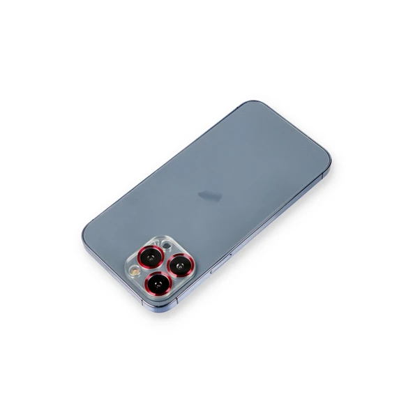 İphone 13 Pro Metal Kamera Lens Koruma Cam - Kırmızı ürün görseli 1