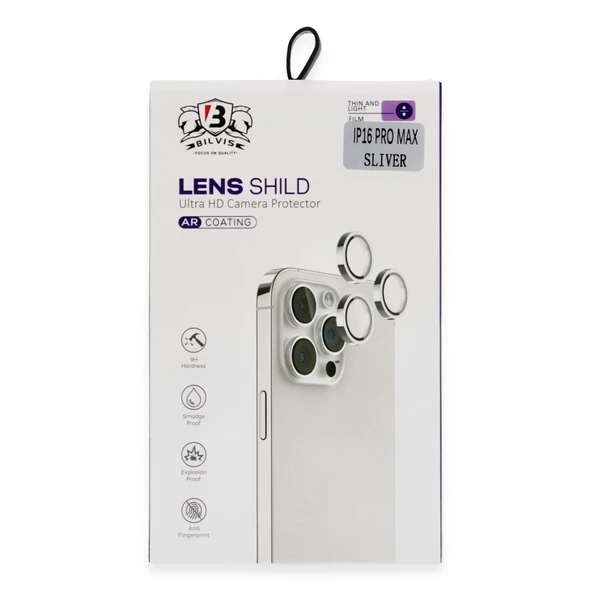 İphone 16 Pro Max Bilvis Titan Kamera Lens - Titan Gri - Resim 3