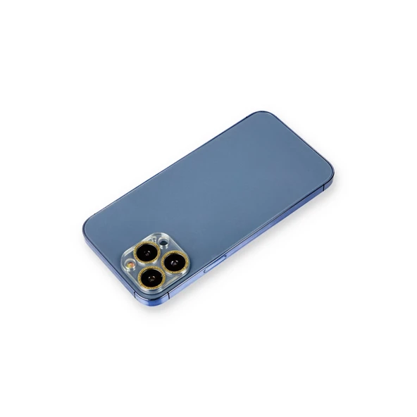 İphone 12 Pro Shine Kamera Lens Koruma Cam - Gold ürün görseli 1