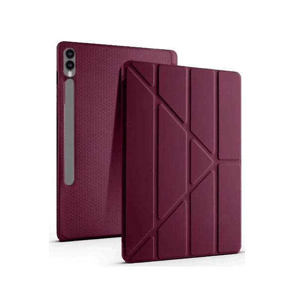 Samsung Galaxy X610 Tab S9 Fe Plus 12.4 Kılıf Kalemlikli Mars Tablet Kılıfı - Mürdüm ürün görseli 1