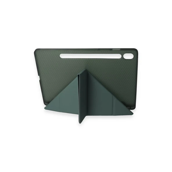 Samsung Galaxy T870 Tab S7 11 Kılıf Kalemlikli Mars Tablet Kılıfı - Koyu Yeşil - Resim 3