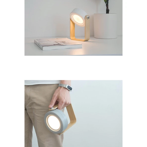 Jp-dld Kamp Lambası Görünümlü Dekoratif Gece Lambası - Beyaz - Resim 7