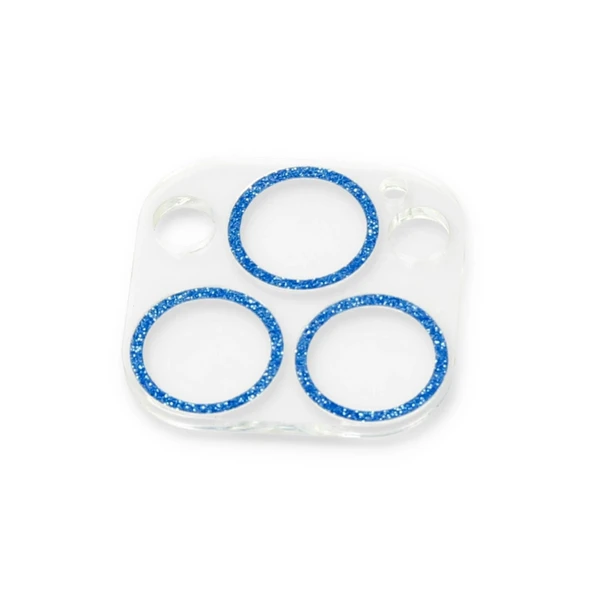 İphone 13 Pro Max Shine Kamera Lens Koruma Cam - Mavi - Resim 2