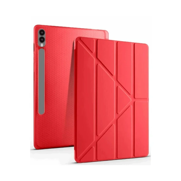 Samsung Galaxy X610 Tab S9 Fe Plus 12.4 Kılıf Kalemlikli Mars Tablet Kılıfı - Kırmızı ürün görseli 1