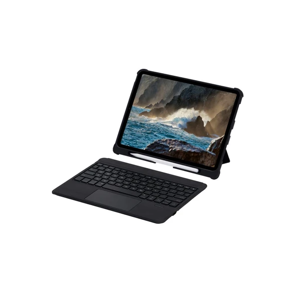 T5207d İpad Pro 11 (2022) Kılıf İnter Ledli Klavyeli Tablet Kılıfı - Siyah - Resim 7