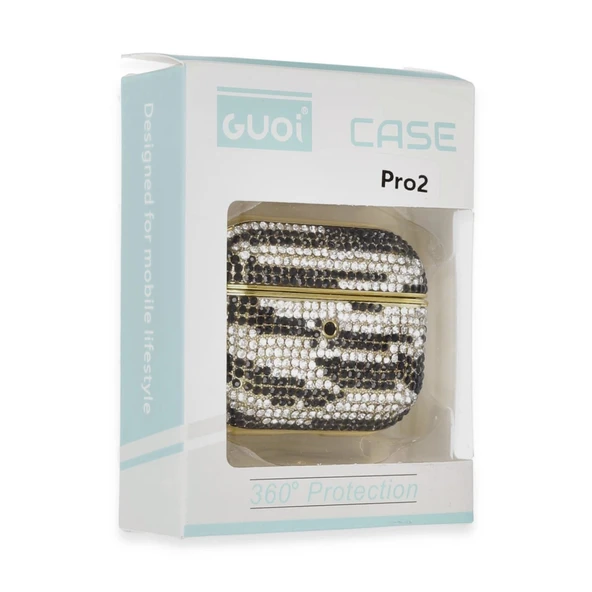 Airpods Pro 2 (2.nesil) Klor Taşlı Kılıf - Desen 5 - Resim 4