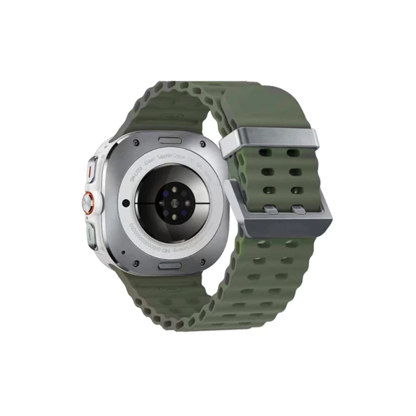Watch 7 Ultra Kr417 Rug Silikon Kordon - Koyu Yeşil ürün görseli 1
