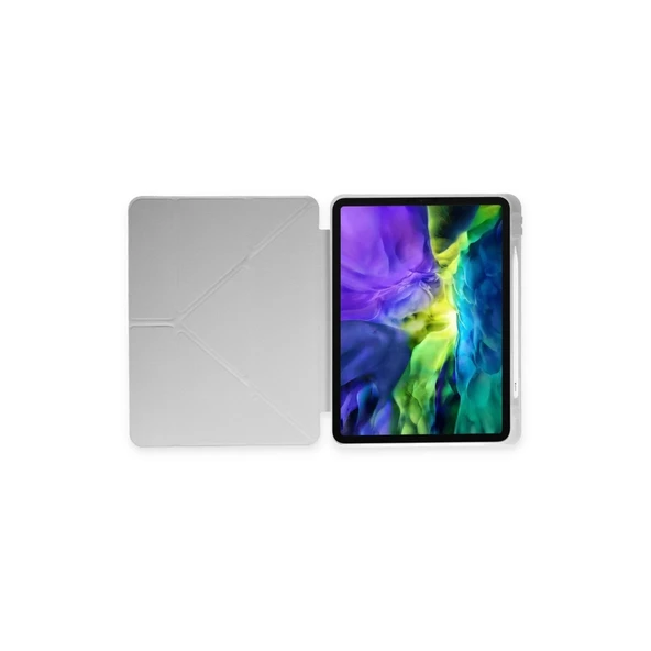 İpad Pro 11 (2024) Kılıf Kalemlikli Mars Tablet Kılıfı - Gri - Resim 2