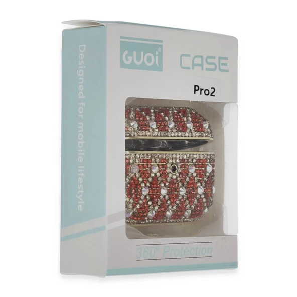 Airpods Pro 2 (2.nesil) Klor Taşlı Kılıf - Desen 1 - Resim 4