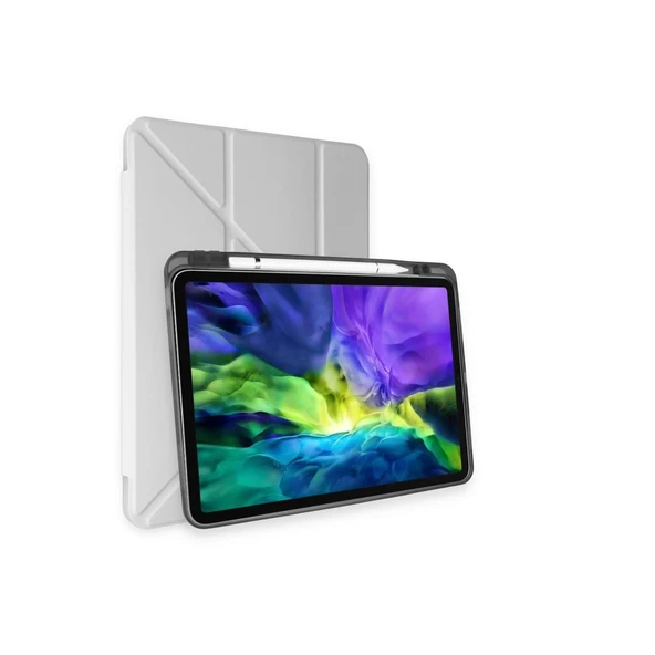 İpad Pro 11 (2024) Kılıf Kalemlikli Mars Tablet Kılıfı - Gri ürün görseli 1