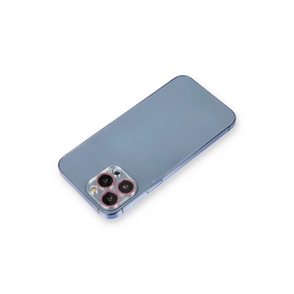 İphone 13 Pro Shine Kamera Lens Koruma Cam - Pembe ürün görseli 1