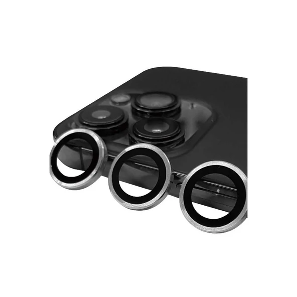 İphone 15 Pro Max Raze Metal Kamera Lens - Gümüş ürün görseli 1