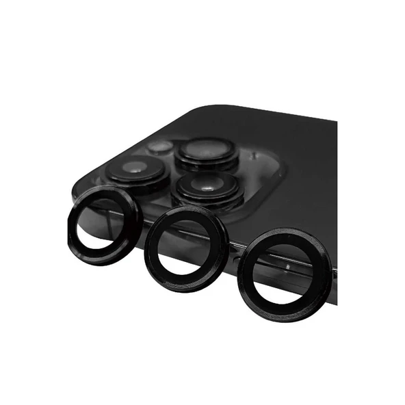 İphone 15 Pro Raze Metal Kamera Lens - Siyah ürün görseli 1