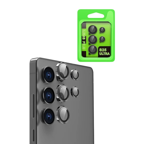 Samsung Galaxy S25 Ultra Raze Metal Kamera Lens - Siyah ürün görseli 1