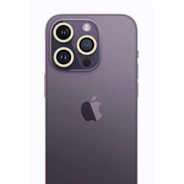 İphone 12 Pro Neon Fosforlu Kamera Lens - Beyaz ürün görseli 1