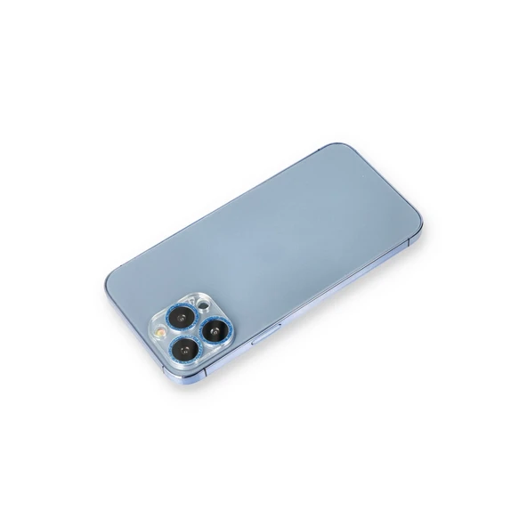 İphone 12 Pro Max Shine Kamera Lens Koruma Cam - Mavi ürün görseli 1