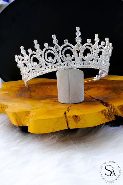 SimgeAksesuar Kristal Taşlı Şık ve Zarif Gelin Tacı , hafızlık tören tacı - Resim 2