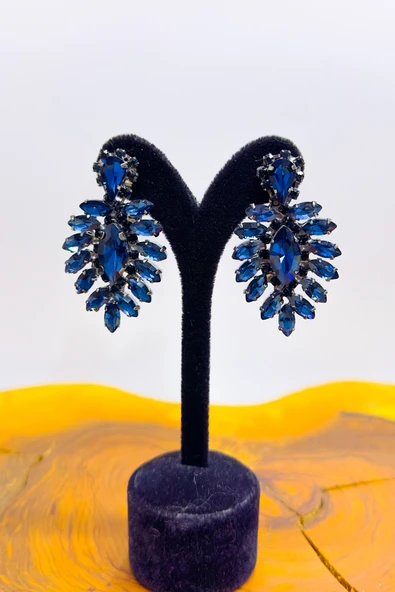 SimgeAksesuar Kristal Taşlı şık ve zarif düğün ve nişan - kına küpesi ürün görseli 1