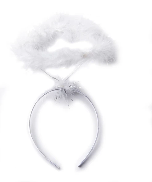 Beyaz Otrişli Tüylü Esnek Yapı Melek Haresi Melek Tacı ürün görseli 1