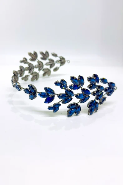 SimgeAksesuar Lacivert Taşlı Şık Ve Zarif Kına Ve Nişan Saç Aksesuarı ürün görseli 1