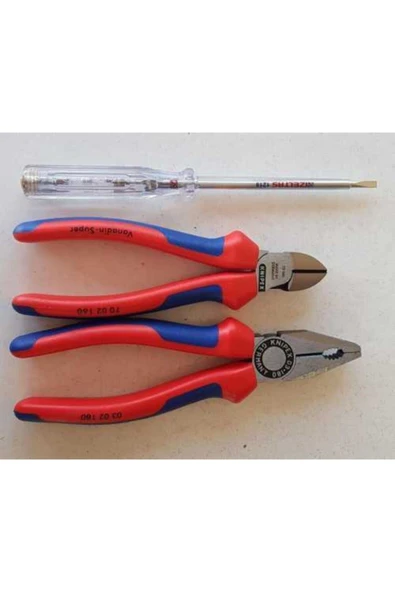 Knipex 180 mm Pense 160 Mm Yan Keski 190 Mm Kontrol Kalemi ürün görseli 1