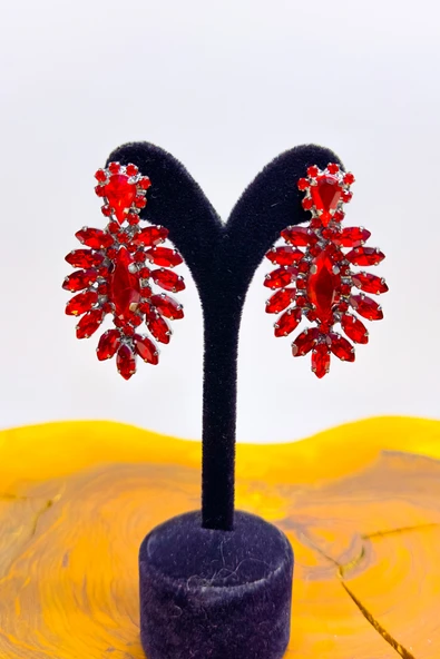 SimgeAksesuar Kristal Taşlı şık ve zarif düğün ve nişan - kına küpesi ürün görseli 1