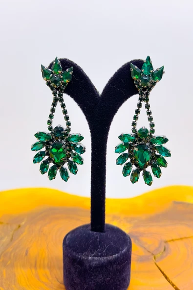 SimgeAksesuar Kristal Taşlı şık ve zarif düğün ve nişan küpesi ürün görseli 1