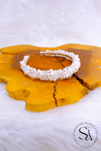 SimgeAksesuar Kristal Taşlı Şık Ve Zarif Gelin Tacı - Resim 2