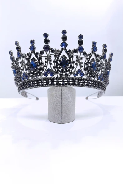 SimgeAksesuar Lacivert Kristal Taşlı Şık Ve Zarif Nişan Ve Kına Tacı Ve Saç Aksesuarı ürün görseli 1