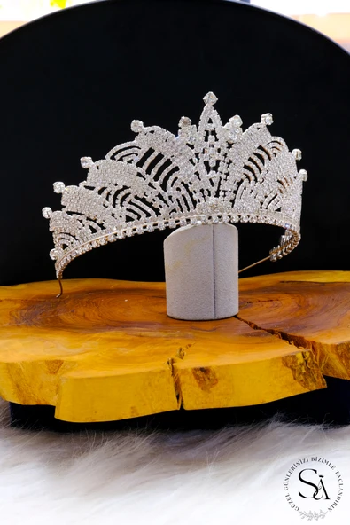 SimgeAksesuar Kristal Taşlı Şık Ve Zarif Gelin Tacı - Resim 2
