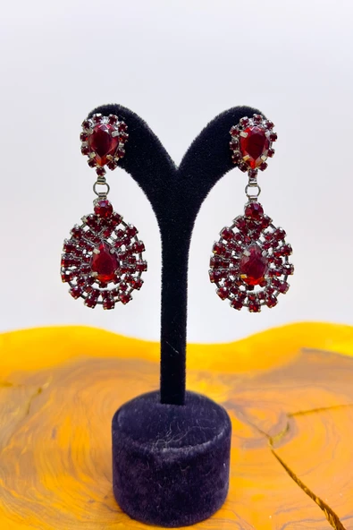 SimgeAksesuar Kristal Taşlı şık ve zarif düğün ve nişan küpesi ürün görseli 1