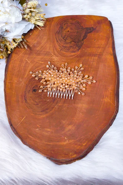 SimgeAksesuar Bal Köpüğü Renk El Yapımı Kristal Taşlı Nişan Ve Kına Tokası ürün görseli 1