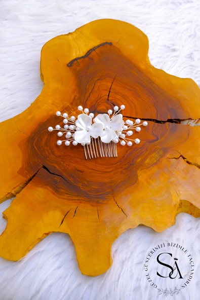 SimgeAksesuar El yapımı kristal taşlı şık ve zarif düğün ve nişan-nikah saç tokası ve saç aksesuarı ürün görseli 1