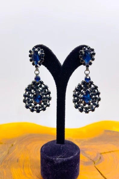 SimgeAksesuar Kristal Taşlı şık ve zarif düğün ve nişan küpesi ürün görseli 1