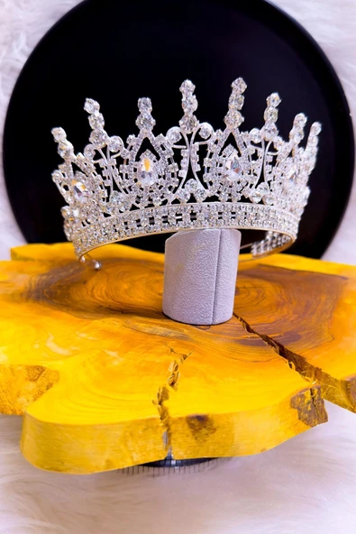 SimgeAksesuar Kristal Taşlı Şık Ve Zarif Gelin Tacı - Resim 2