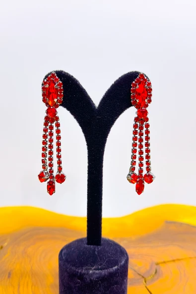 SimgeAksesuar Kristal Taşlı şık ve zarif düğün ve nişan - kına küpesi ürün görseli 1