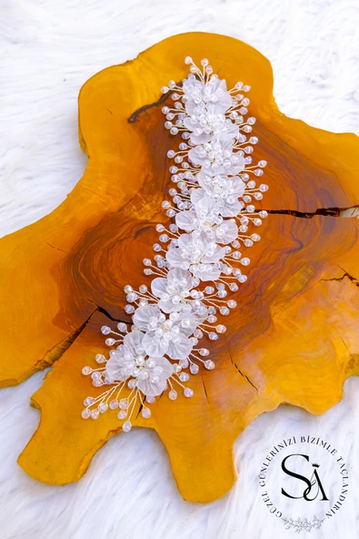 SimgeAksesuar Kristal taşlı şık ve zarif düğün - nikah gelin saç aksesuarı ürün görseli 1