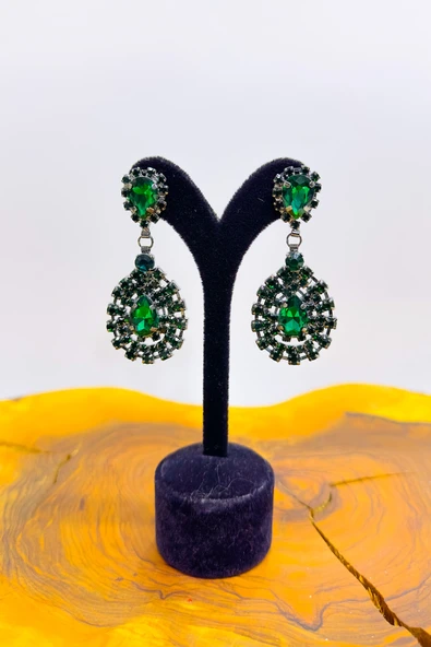 SimgeAksesuar Kristal Taşlı şık ve zarif düğün ve nişan küpesi ürün görseli 1