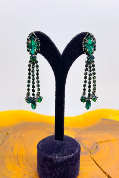 SimgeAksesuar Kristal Taşlı şık ve zarif düğün ve nişan - kına küpesi ürün görseli 1