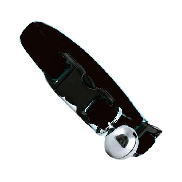 Kedi Boyun Tasması Kadife Dokulu Çanlı 1*30 cm Siyah ürün görseli 1