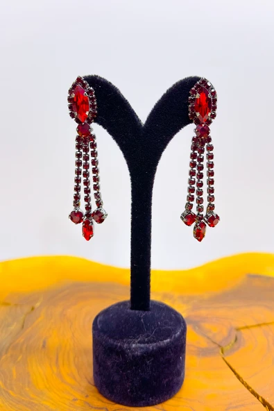 SimgeAksesuar Kristal Taşlı şık ve zarif düğün ve nişan - kına küpesi ürün görseli 1