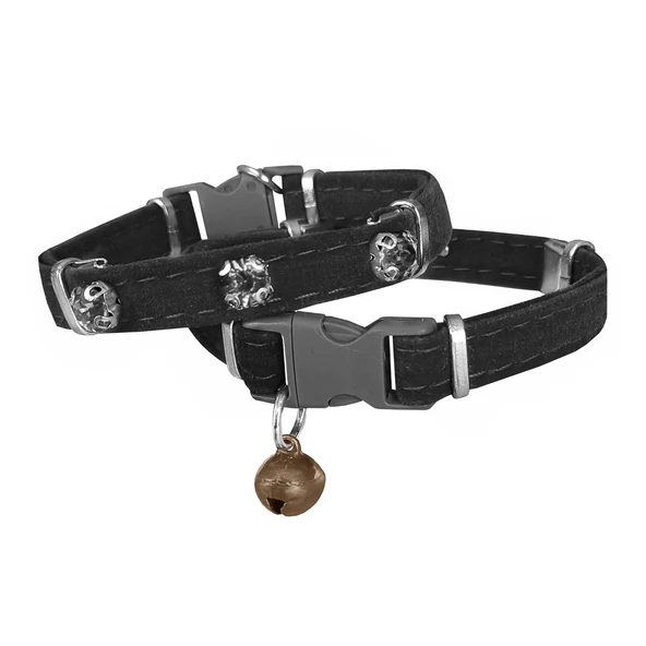 Kadife Kedi Boyun Tasması Taşlı 20-32 cm Siyah ürün görseli 1